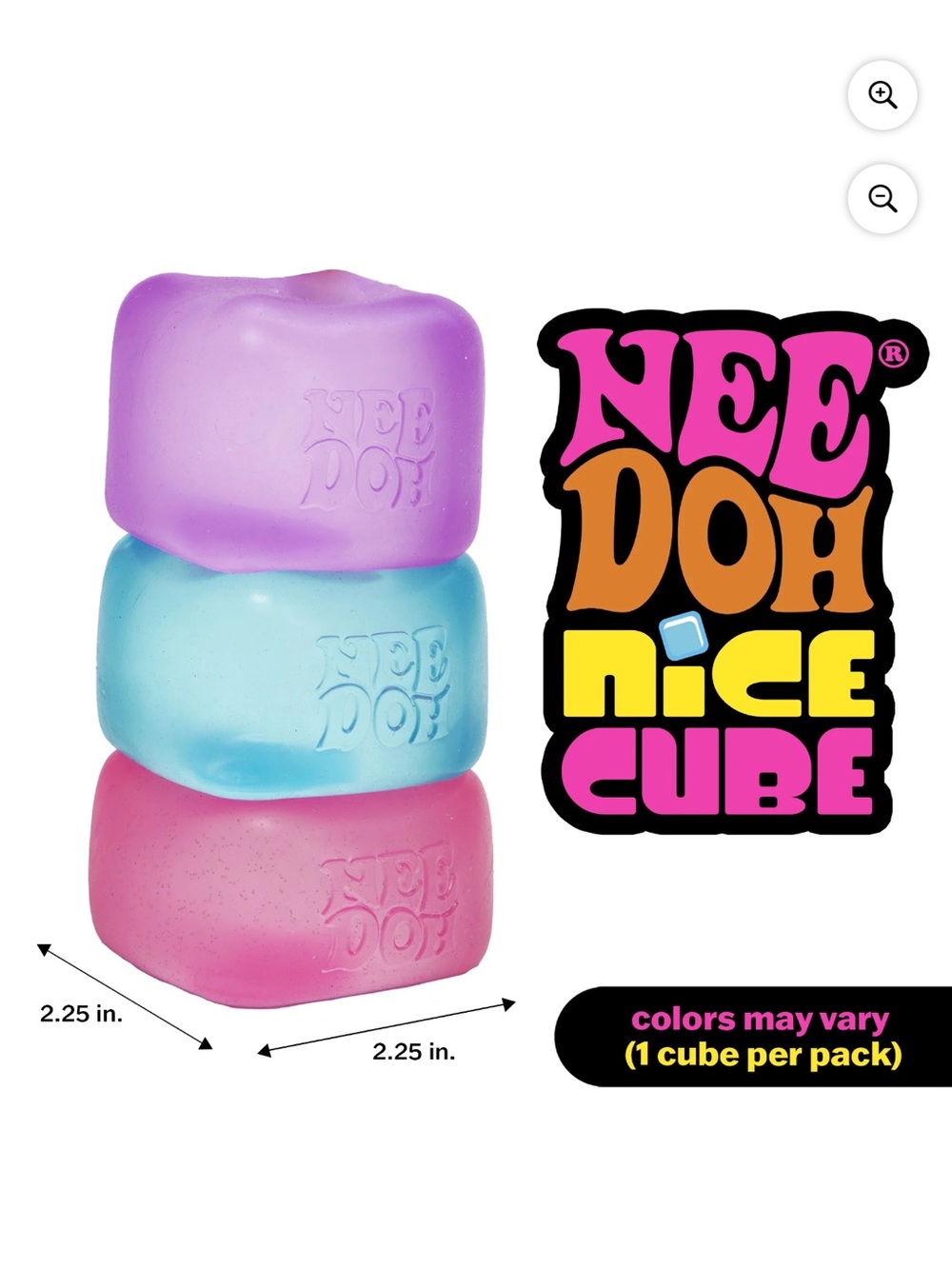 Needoh Nice Cube - Pink/Purple/Blue Trio - Picture 2 of 7